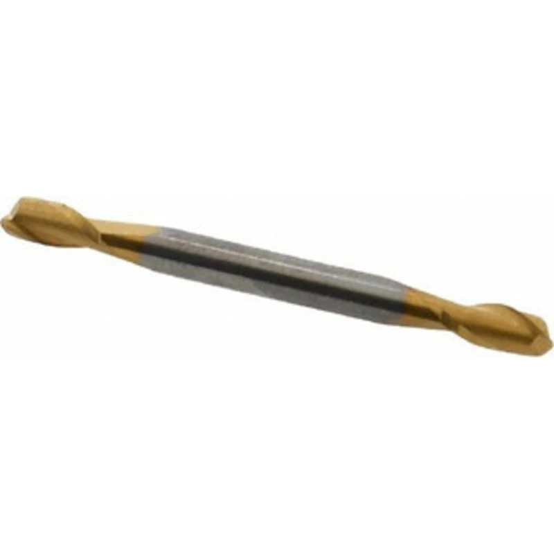KYOCERA SGS 1/8, 1/4 LOC, 1/8 Shank Diam, 1-1/2 OAL, 2 Flute, Solid Carbide Square End Mill Double End, TiN Finish, S...